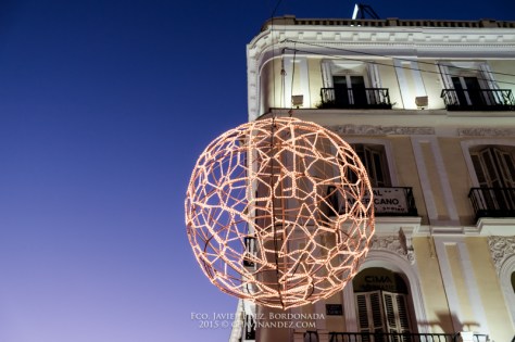 Puerta del Sol square facade building. Madrid, Spain