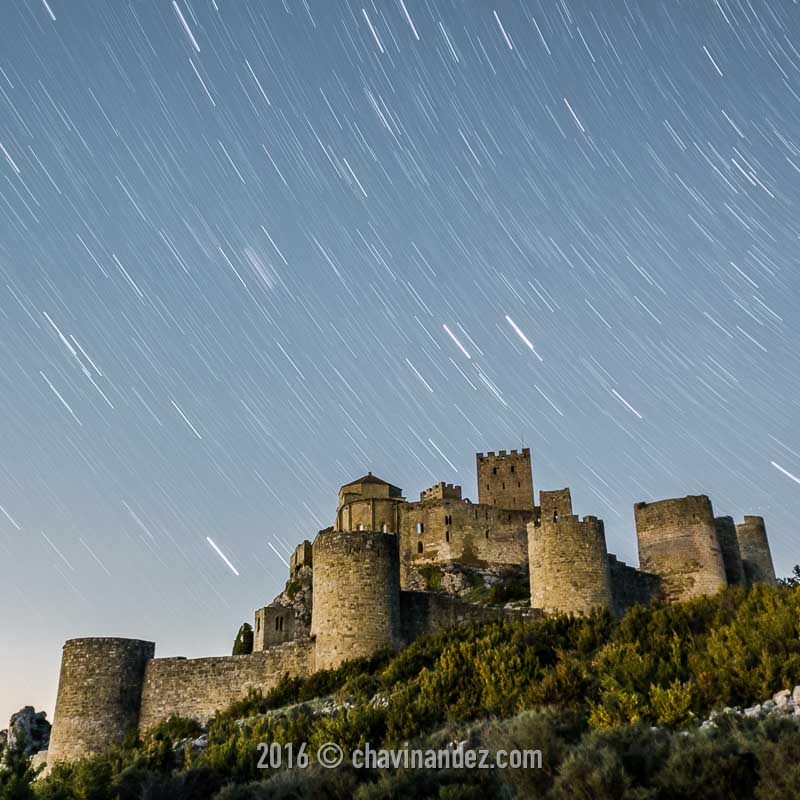 Loarre Castle in the night, Huesca, Aragon, Spain