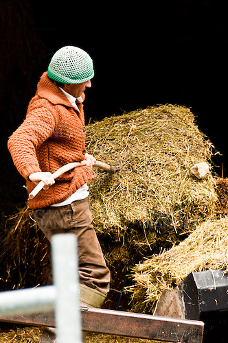 Farmer at Arros de Cardos. Val de Cardos. Pallars Sobirá. Lleida. Spain